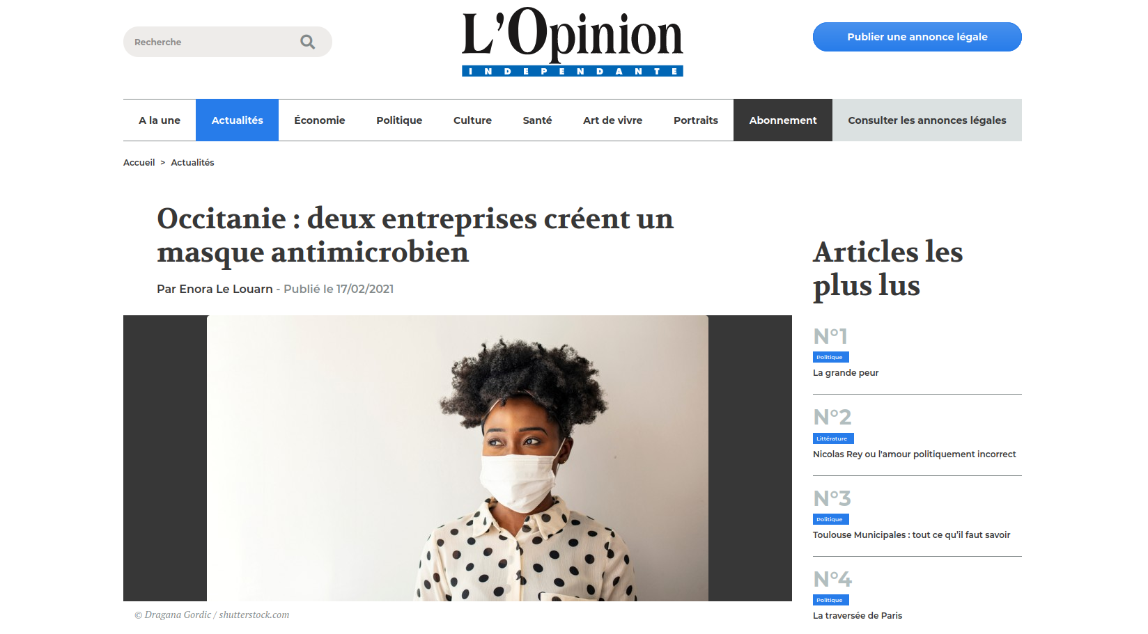 Occitanie : deux entreprises créent un masque antimicrobien